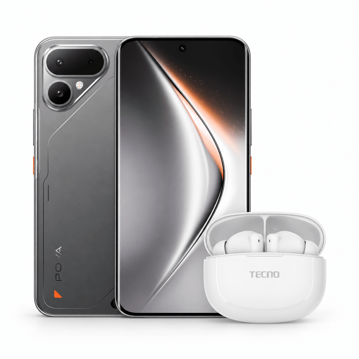 Packs Celular Tecno Pova Curve 2 5G LK7K 256+8 GB Storm Titanium+ Buds4 Air White - Tecno-Mobile Tienda Chile
