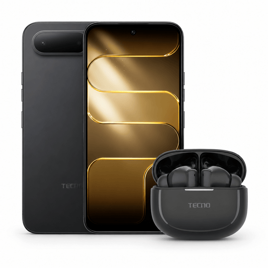 Packs Celular Tecno Spark 50 5G KN8 256+8 GB Ink Black + Buds 4 Air Black - Tecno-Mobile Tienda Chile