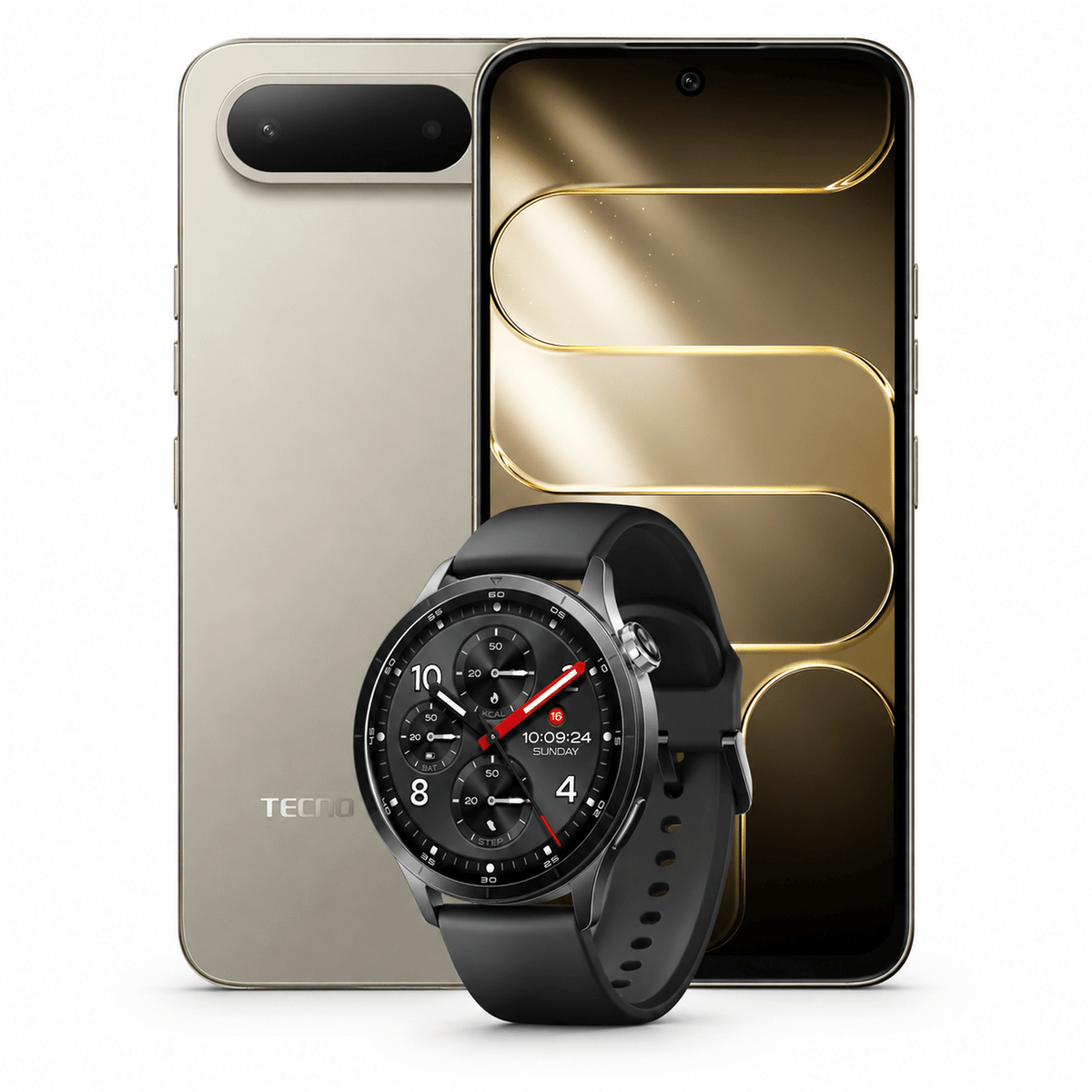TECNO SPARK 50 5G 256+8GB CHAMPAGNE GOLD + XIAOMI REDMI WATCH 5 ACTIVE MIDNIGHT BLACK - Tecno-Mobile Tienda Chile