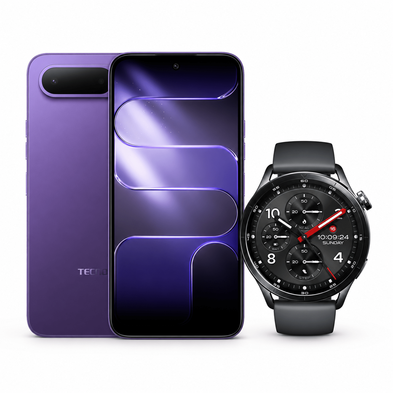 TECNO SPARK 50 5G 256+8GB FANTASY PURPLE + XIAOMI REDMI WATCH 5 ACTIVE MIDNIGHT BLACK - Tecno-Mobile Tienda Chile
