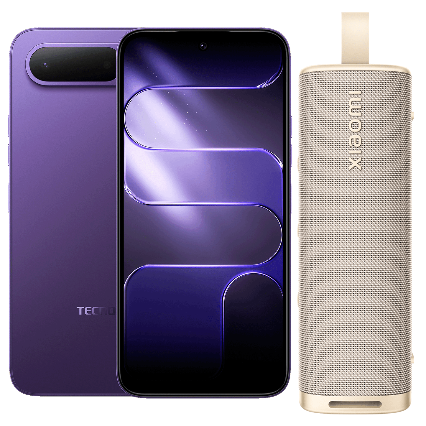 TECNO SPARK 50 5G 256+8GB FANTASY PURPLE + XIAOMI S29H SOUND OUTDOOR 30W GOLDEN - Tecno-Mobile Tienda Chile
