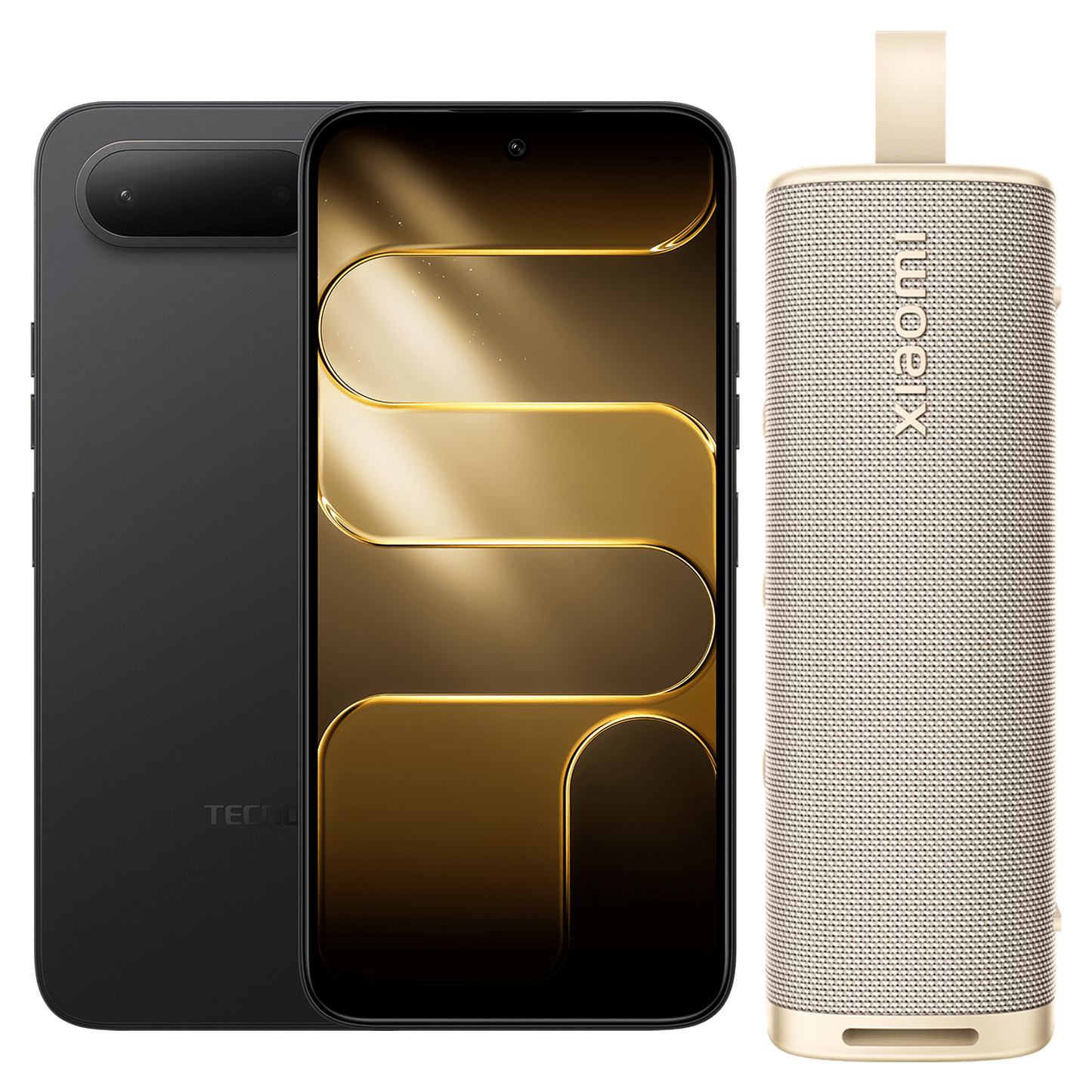 TECNO SPARK 50 5G 256+8GB INK BLACK + XIAOMI S29H SOUND OUTDOOR 30W GOLDEN - Tecno-Mobile Tienda Chile