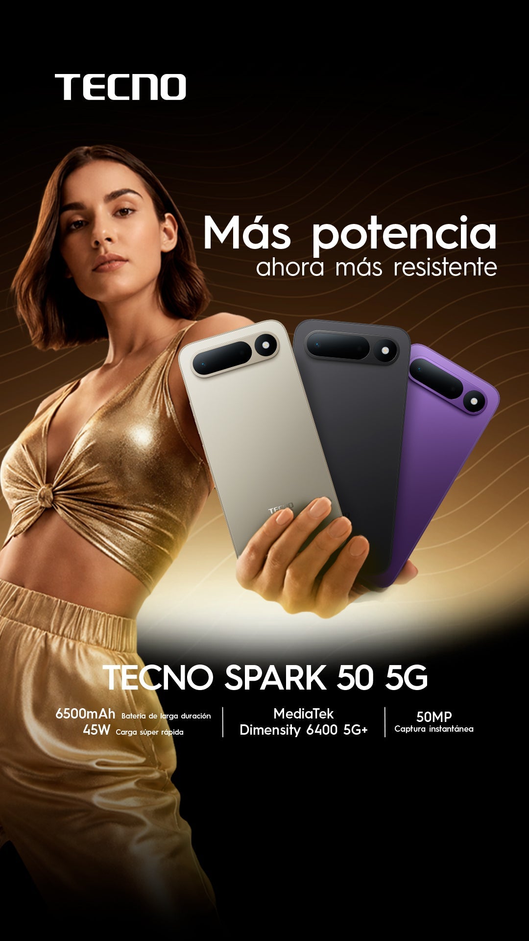 TECNO SPARK 50 5G INK BLACK - Tecno-Mobile Tienda Chile