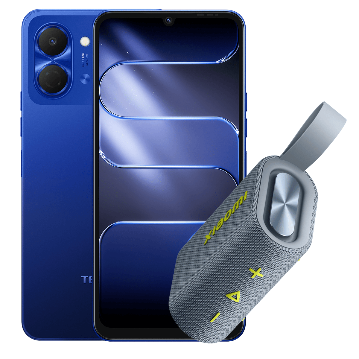 TECNO SPARK GO 3 128+4GB GALAXY BLUE + XIAOMI S28H SOUND POCKET 5W BLUE GRAY - Tecno-Mobile Tienda Chile