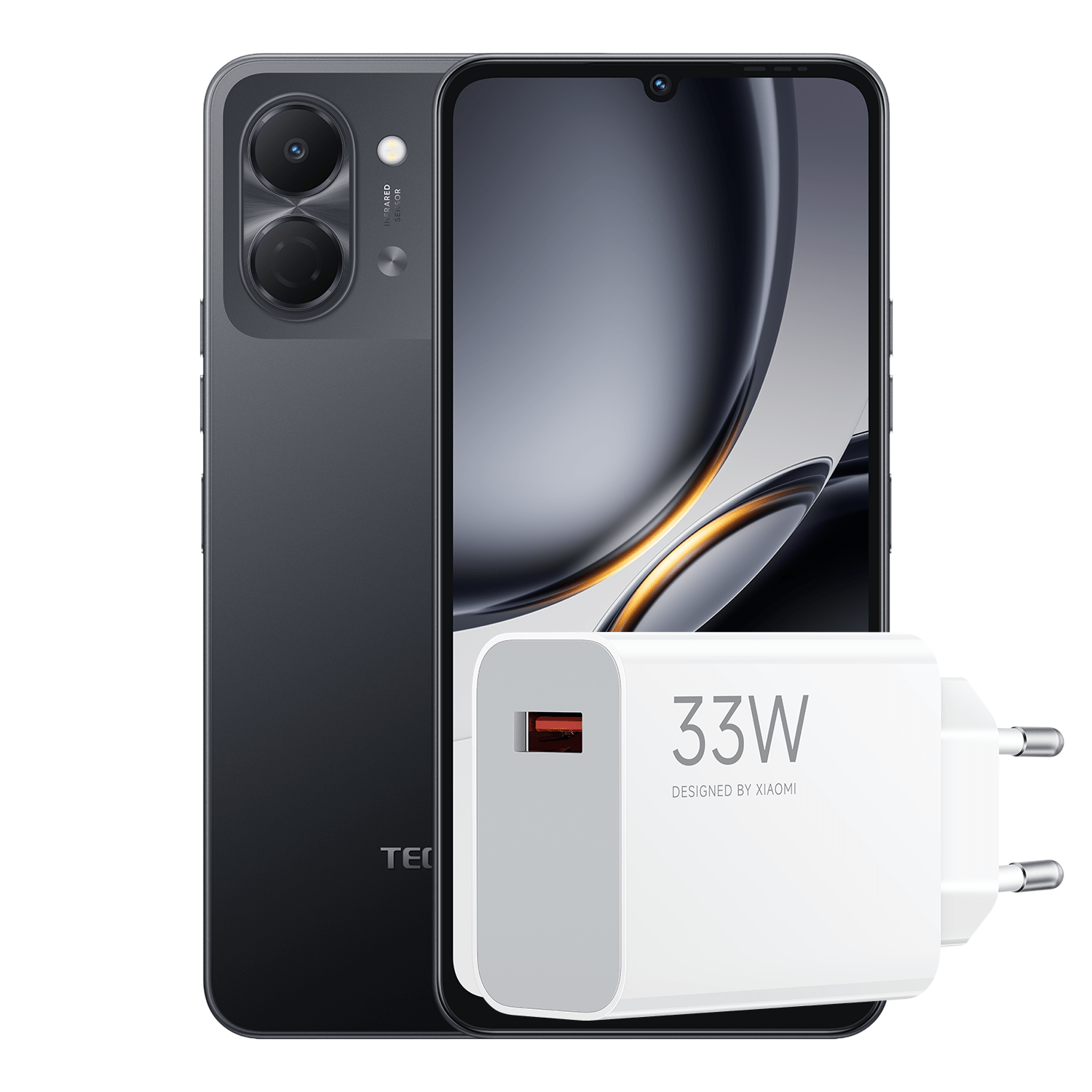 TECNO SPARK GO 3 128+4GB INK BLACK + XIAOMI 33W CHARGING COMBO (TYPE-A) EU - Tecno-Mobile Tienda Chile