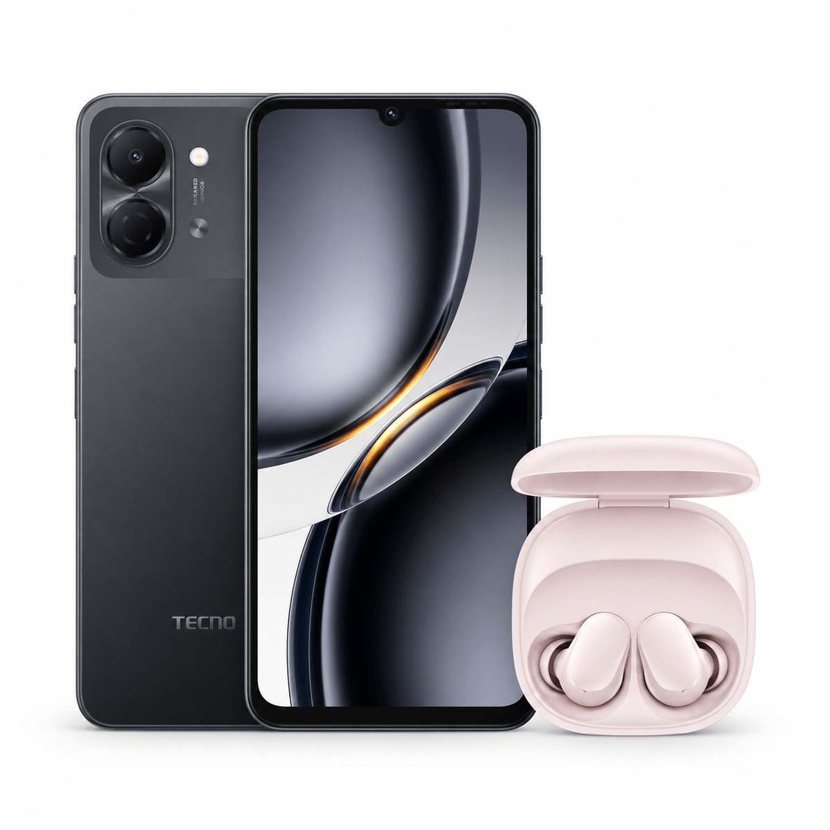 TECNO SPARK GO 3 128+4GB INK BLACK + XIAOMI REDMI BUDS 6 PLAY PINK - Tecno-Mobile Tienda Chile