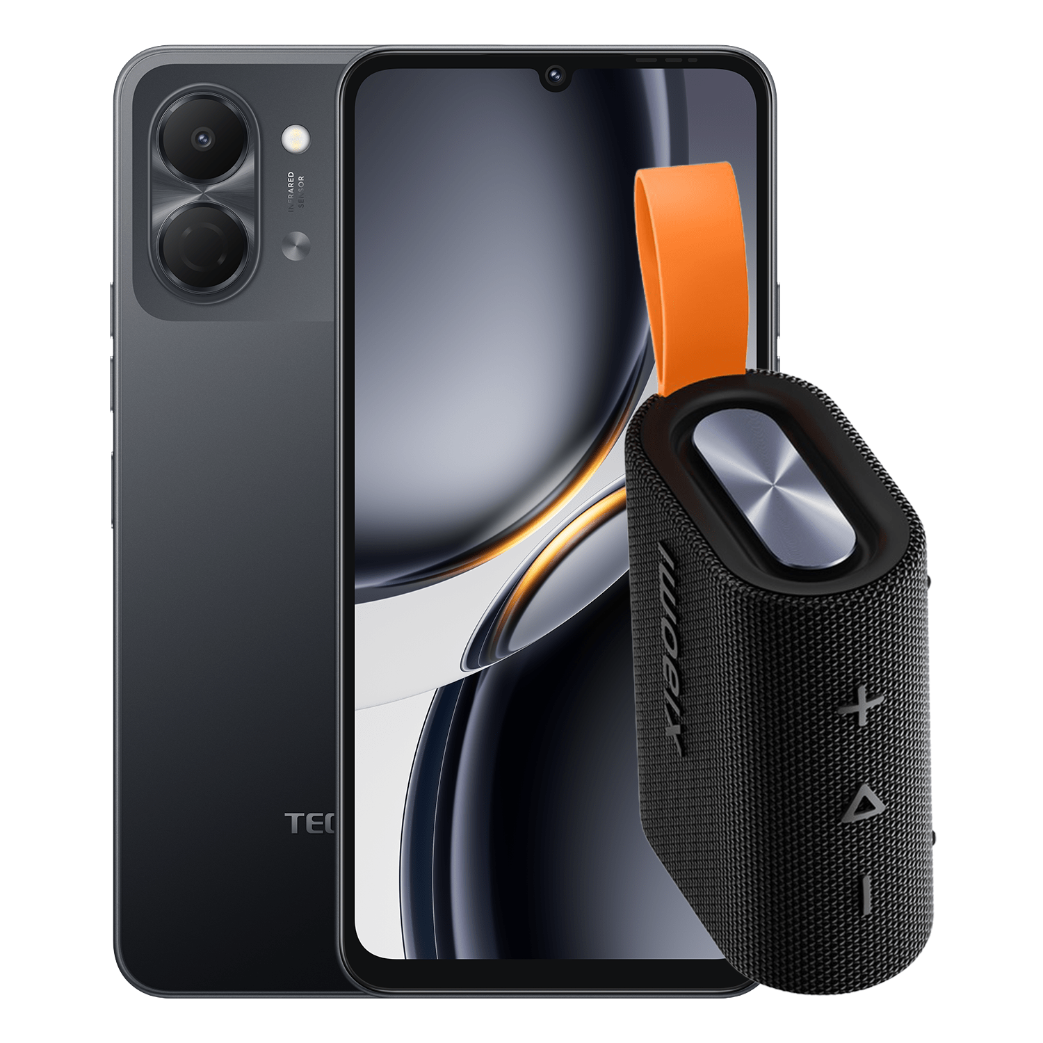 TECNO SPARK GO 3 128+4GB INK BLACK + XIAOMI S28D SOUND POCKET 5W BLACK - Tecno-Mobile Tienda Chile