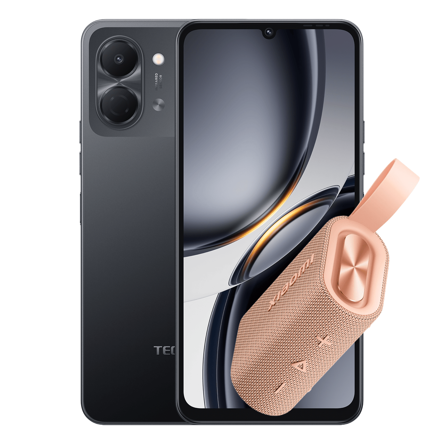 TECNO SPARK GO 3 128+4GB INK BLACK + XIAOMI S28H SOUND POCKET 5W PINK - Tecno-Mobile Tienda Chile