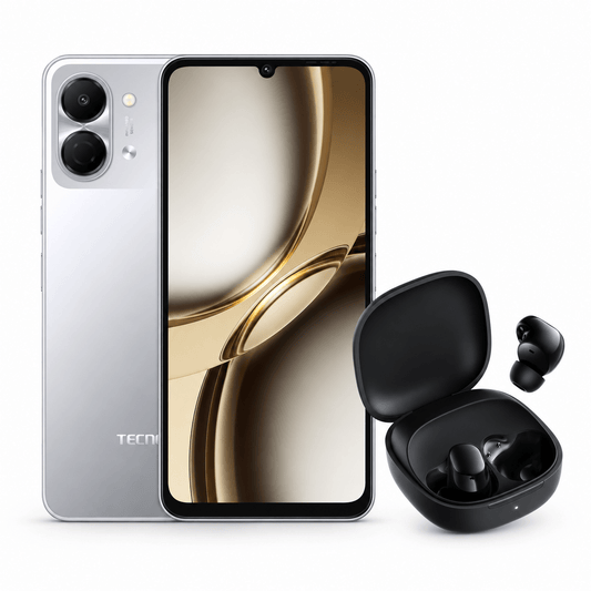 TECNO SPARK GO 3 128+4GB TITANIUM GREY + XIAOMI REDMI BUDS 6 PLAY BLACK - Tecno-Mobile Tienda Chile