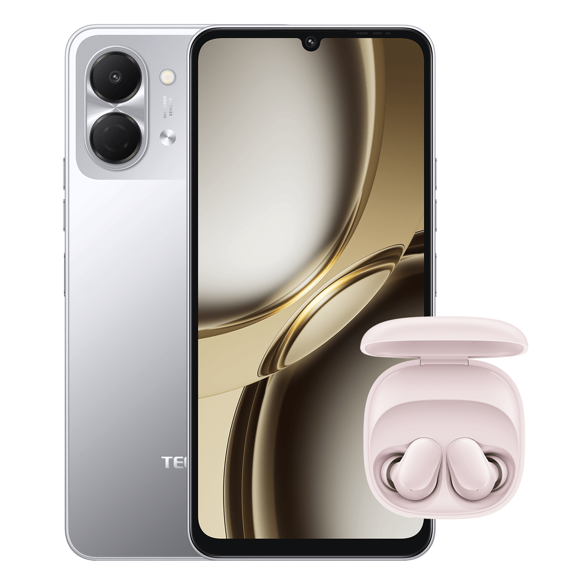 TECNO SPARK GO 3 128+4GB TITANIUM GREY + XIAOMI REDMI BUDS 6 PLAY PINK - Tecno-Mobile Tienda Chile