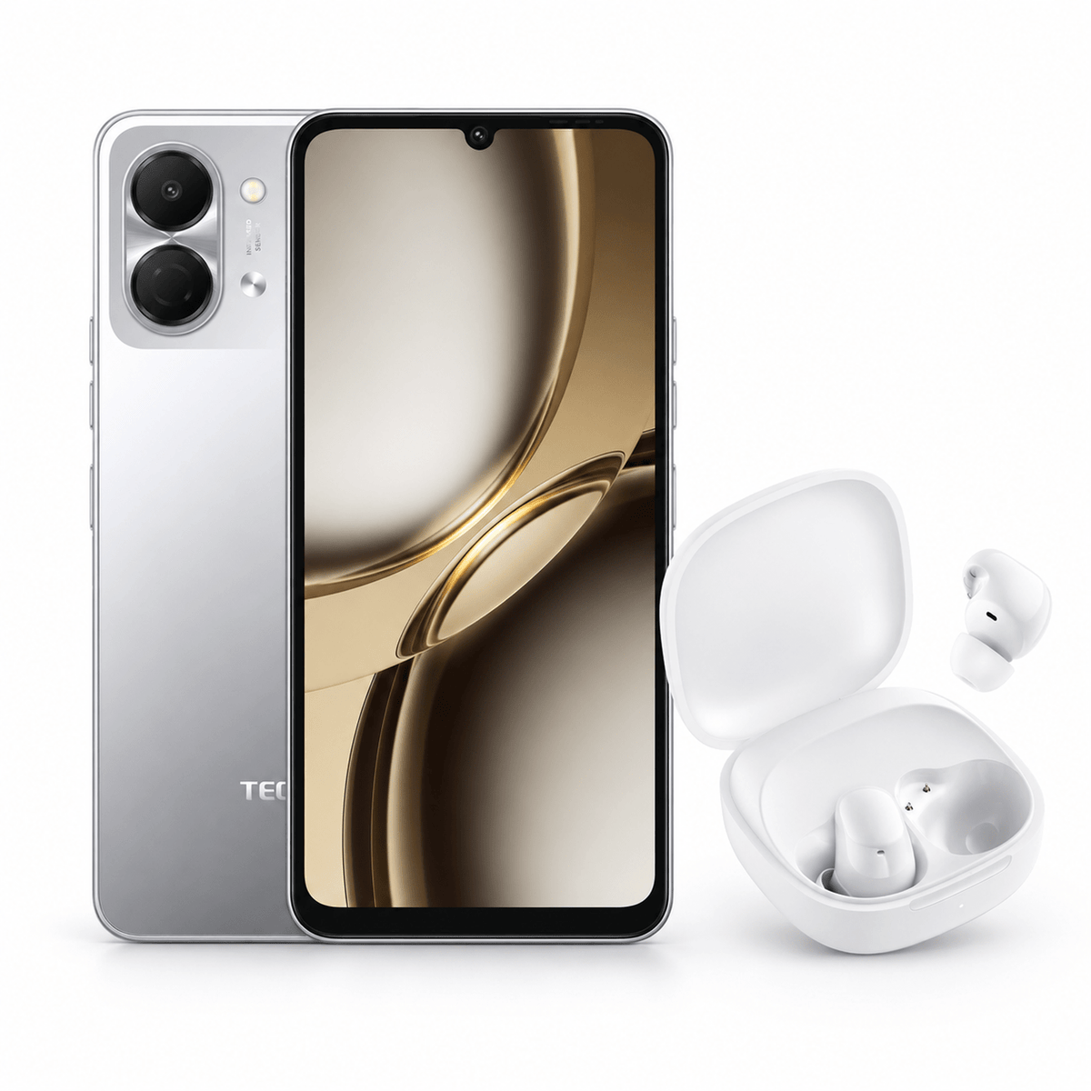 TECNO SPARK GO 3 128+4GB TITANIUM GREY + XIAOMI REDMI BUDS 6 PLAY WHITE - Tecno-Mobile Tienda Chile