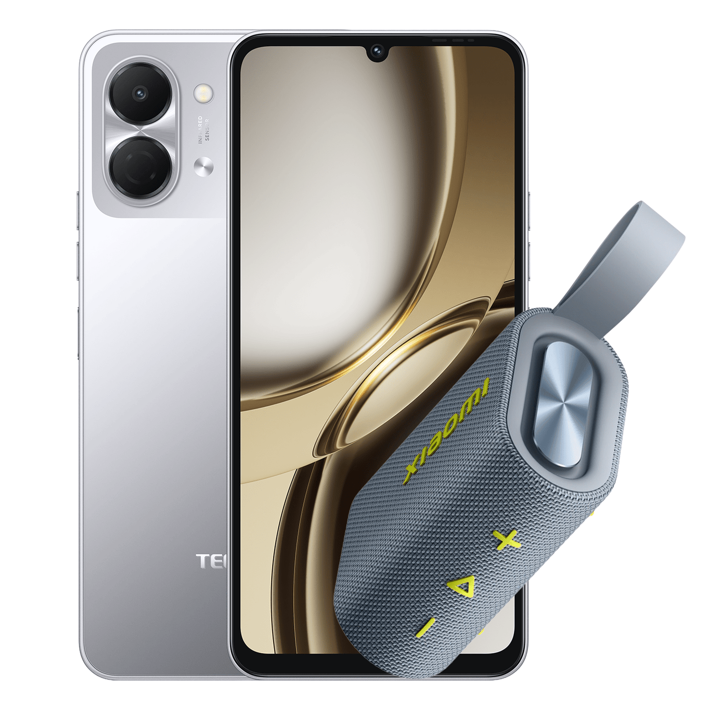 TECNO SPARK GO 3 128+4GB TITANIUM GREY + XIAOMI S28H SOUND POCKET 5W BLUE GRAY - Tecno-Mobile Tienda Chile